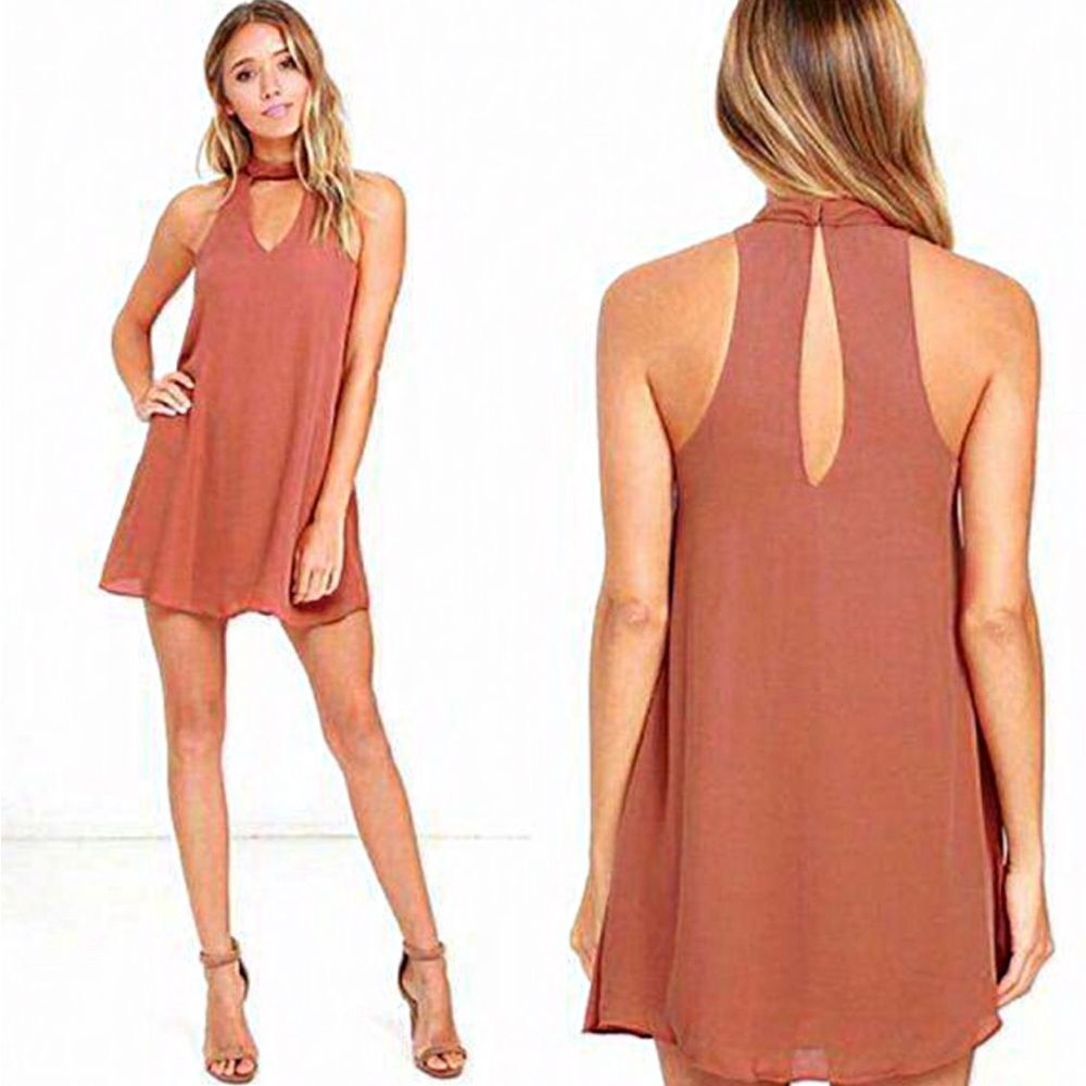 Lulus Groove Thing Rusty Rose Swing Dress size small